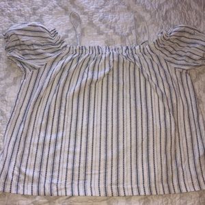 H&M Off-the-Shoulder Striped Blouse